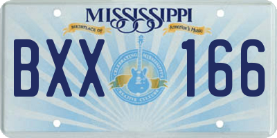 MS license plate BXX166