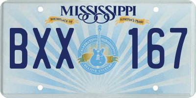 MS license plate BXX167