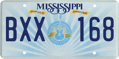 MS license plate BXX168