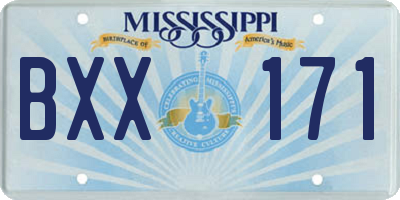 MS license plate BXX171