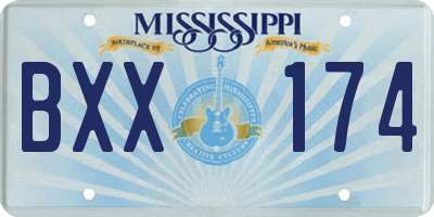 MS license plate BXX174