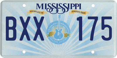 MS license plate BXX175