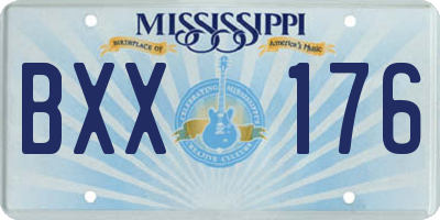MS license plate BXX176