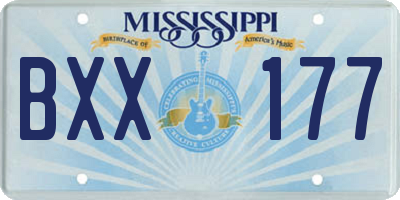 MS license plate BXX177