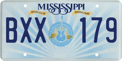 MS license plate BXX179
