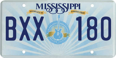 MS license plate BXX180