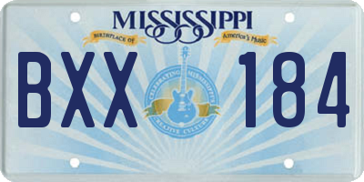 MS license plate BXX184