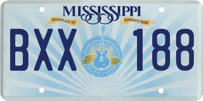 MS license plate BXX188
