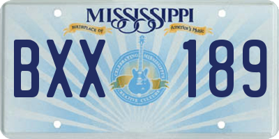 MS license plate BXX189