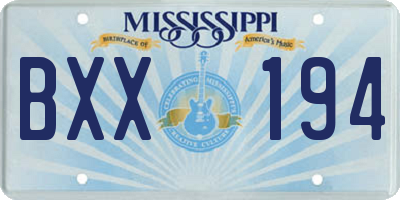 MS license plate BXX194