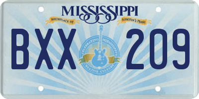 MS license plate BXX209