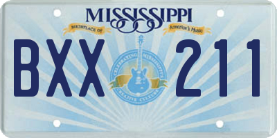 MS license plate BXX211