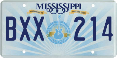 MS license plate BXX214