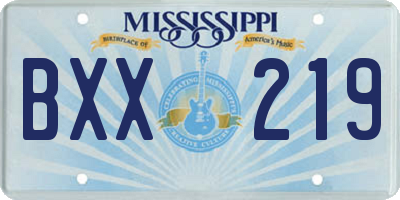 MS license plate BXX219