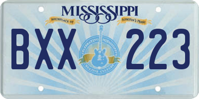 MS license plate BXX223
