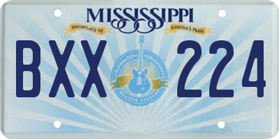 MS license plate BXX224