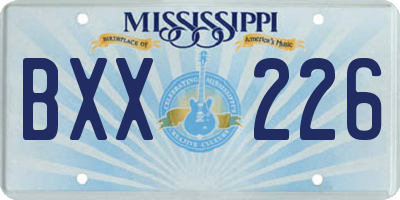 MS license plate BXX226