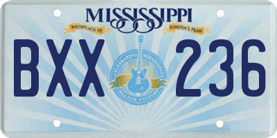 MS license plate BXX236