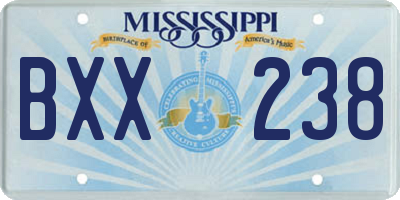 MS license plate BXX238