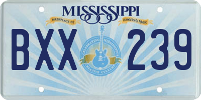 MS license plate BXX239
