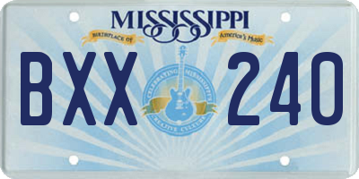 MS license plate BXX240