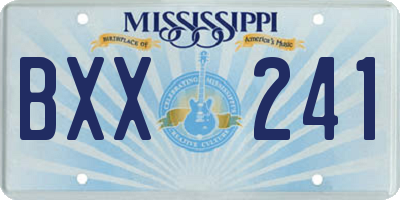 MS license plate BXX241