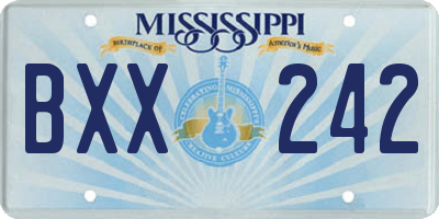 MS license plate BXX242