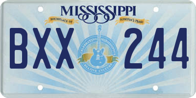 MS license plate BXX244
