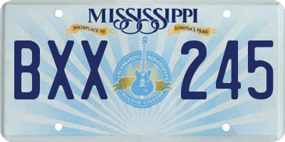MS license plate BXX245