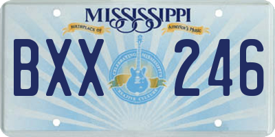 MS license plate BXX246