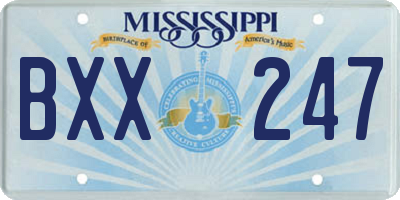 MS license plate BXX247