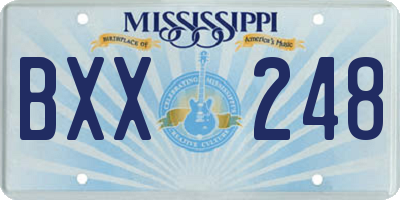 MS license plate BXX248