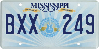 MS license plate BXX249