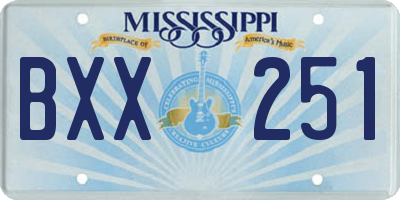 MS license plate BXX251