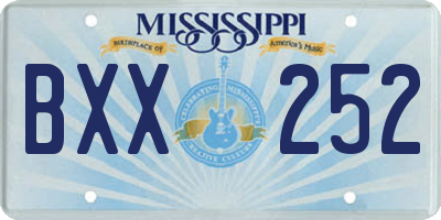 MS license plate BXX252