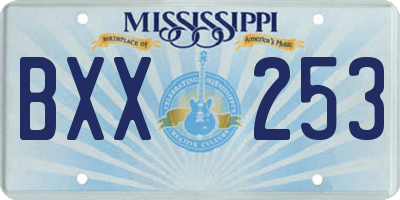 MS license plate BXX253
