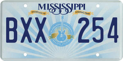 MS license plate BXX254