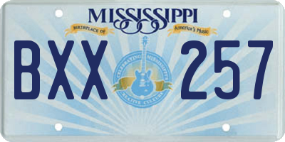 MS license plate BXX257
