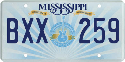 MS license plate BXX259