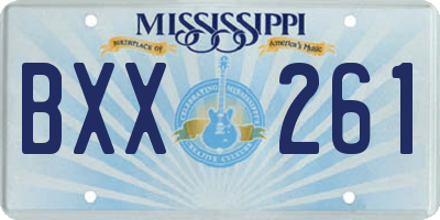 MS license plate BXX261