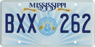 MS license plate BXX262