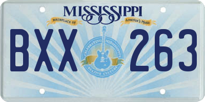 MS license plate BXX263