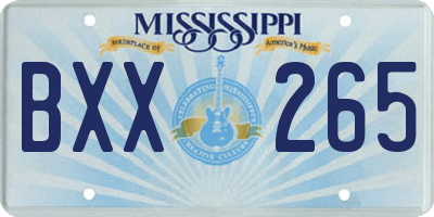 MS license plate BXX265