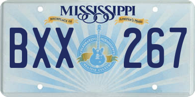 MS license plate BXX267