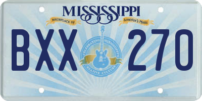 MS license plate BXX270