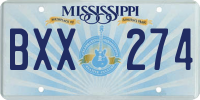 MS license plate BXX274
