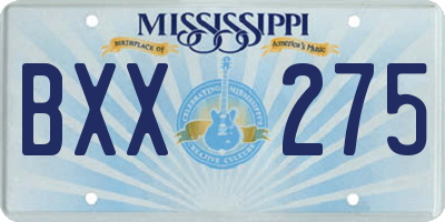MS license plate BXX275