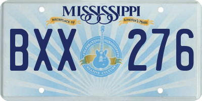MS license plate BXX276