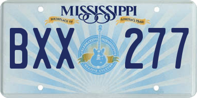 MS license plate BXX277