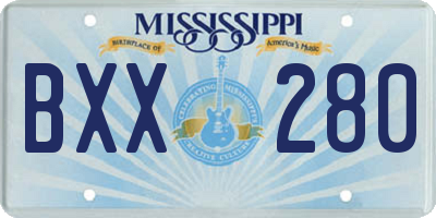 MS license plate BXX280